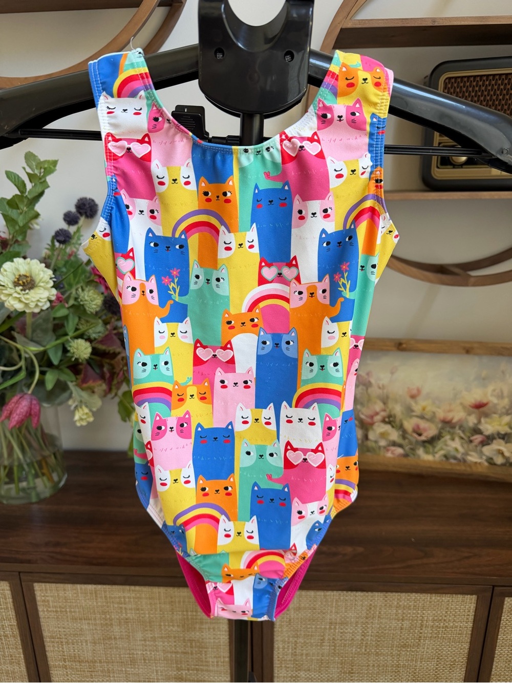 Destira Girls CXL Cat Rainbow Gymnastics Leotard Open Back